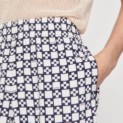 Sandro Paris Calças E Bermudas-Bermuda Com Estampa Square Cross