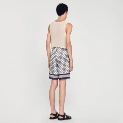 Sandro Paris Calças E Bermudas-Bermuda Com Estampa Square Cross