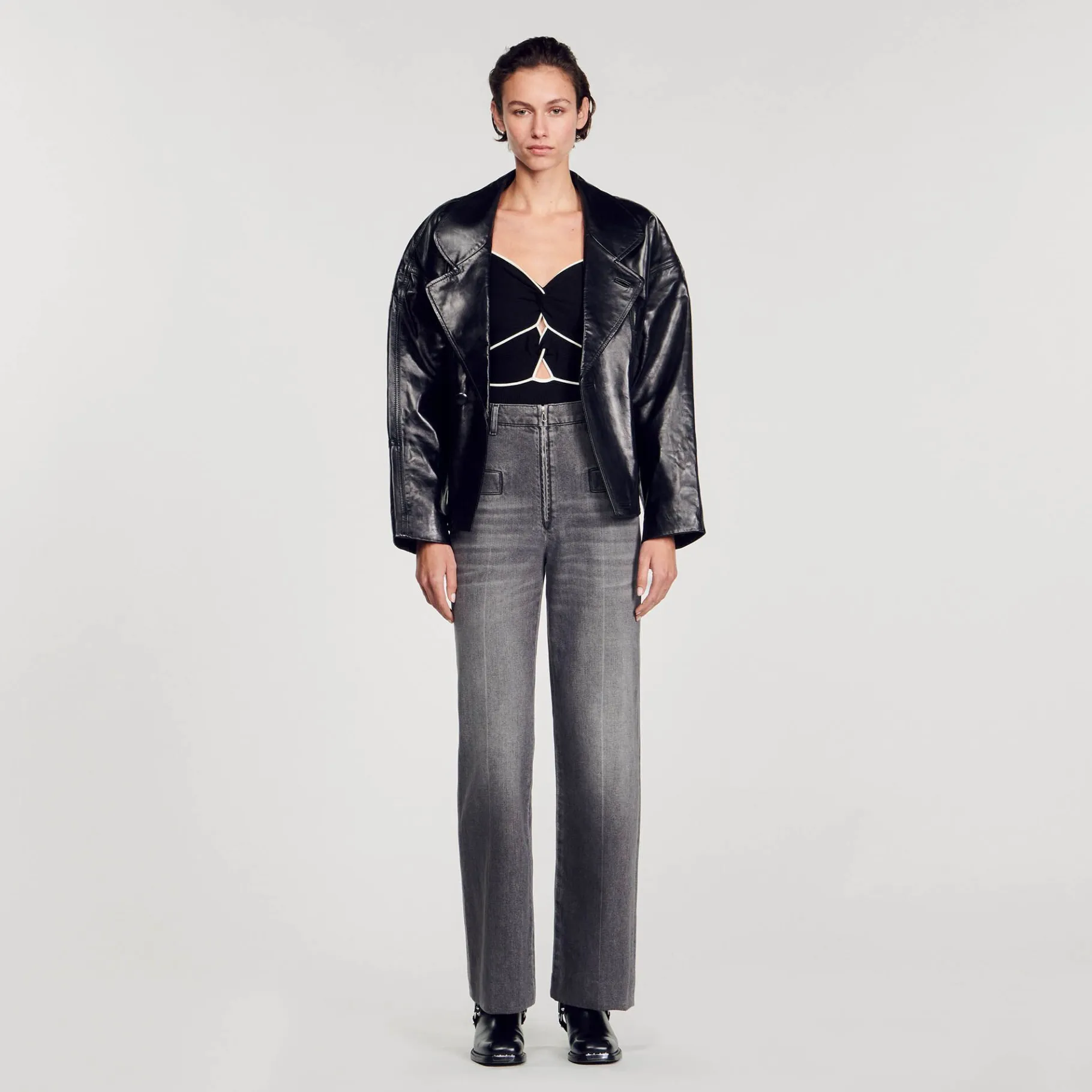 Sandro Paris Tops E Camisas-Body De Malha Bicolor