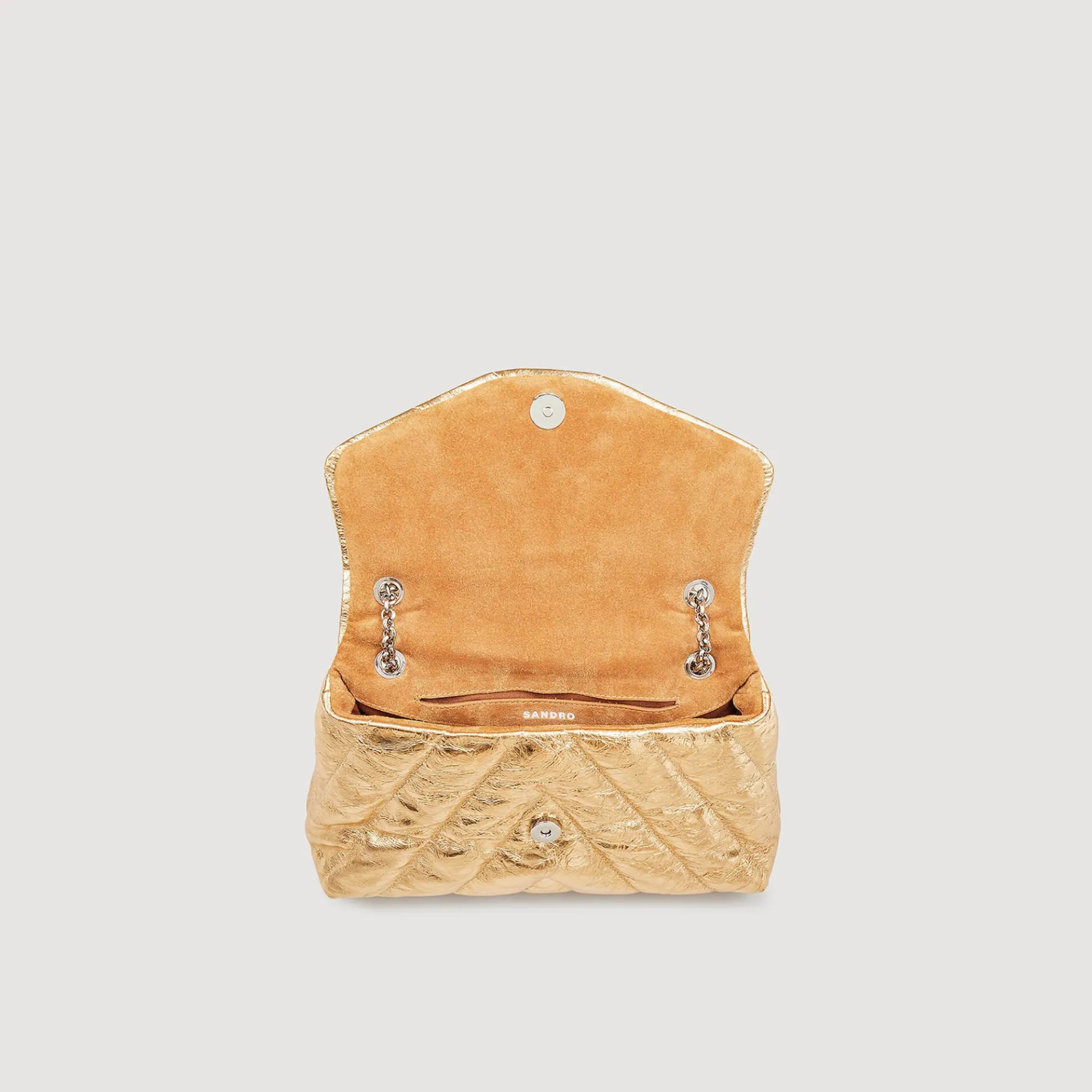Sandro Paris Bolsas De Ombro-Bolsa Acolchoada De Couro Metalico