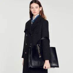 Sandro Paris Sacolas-Bolsa De Compras Em Couro De Curtume Certificada