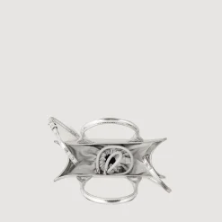 Sandro Paris Sacolas-Bolsa Kasbah Pequena De Couro Metalico