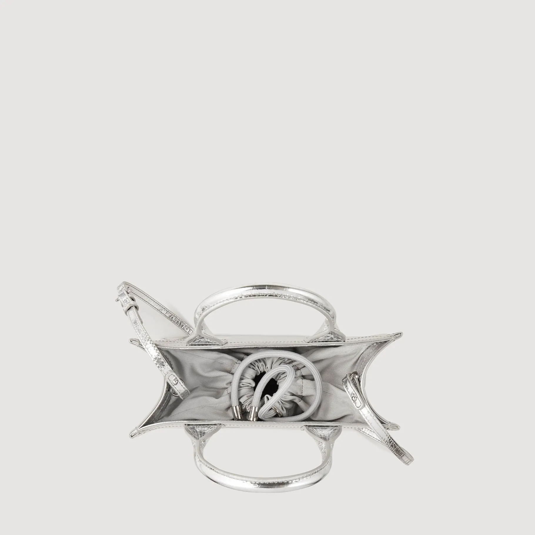 Sandro Paris Sacolas-Bolsa Kasbah Pequena De Couro Metalico