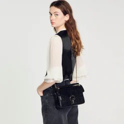 Sandro Paris Bolsas De Ombro-Bolsa Yza Em Couro De Curtume Certificado