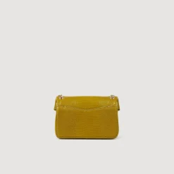 Sandro Paris Bolsas De Ombro-Bolsa Yza Pequena De Couro Com Efeito Lagarto