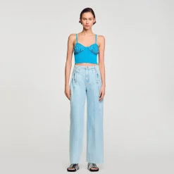 Sandro Paris Suéteres E Cardigans-Bustier Com Conchas De Strass