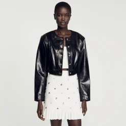 Sandro Paris Casacos-Cacadora De Couro