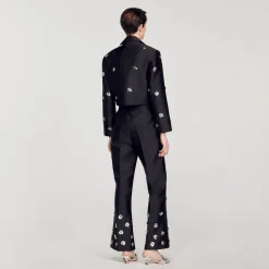 Sandro Paris Conjuntos-Calça De Cetim Com Lantejoulas