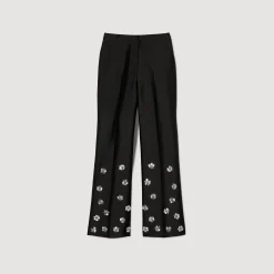 Sandro Paris Conjuntos-Calça De Cetim Com Lantejoulas