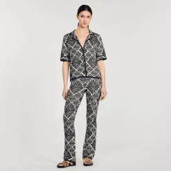 Sandro Paris Conjuntos-Calça Jacquard Com Flores