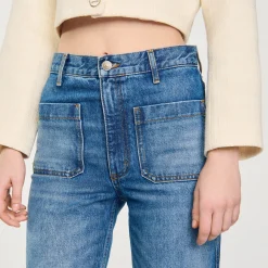 Sandro Paris Vaqueiros-Calça Jeans Desbotada