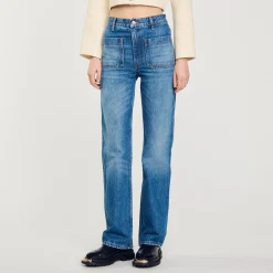 Sandro Paris Vaqueiros-Calça Jeans Desbotada