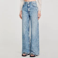 Sandro Paris Vaqueiros-Calça Jeans Larga Com Coracoes De Strass