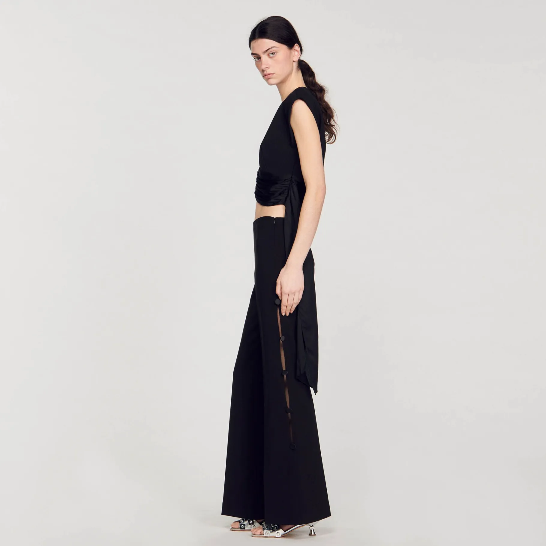 Sandro Paris Conjuntos-Calça Larga A Ceu Aberto Na Lateral