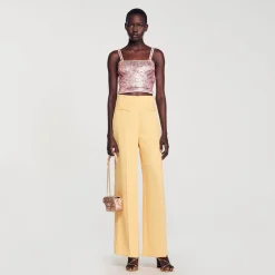 Sandro Paris Se Adequa-Calças Com Pregas