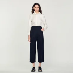 Sandro Paris Se Adequa-Calças De Cintura Alta