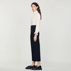 Sandro Paris Se Adequa-Calças De Cintura Alta