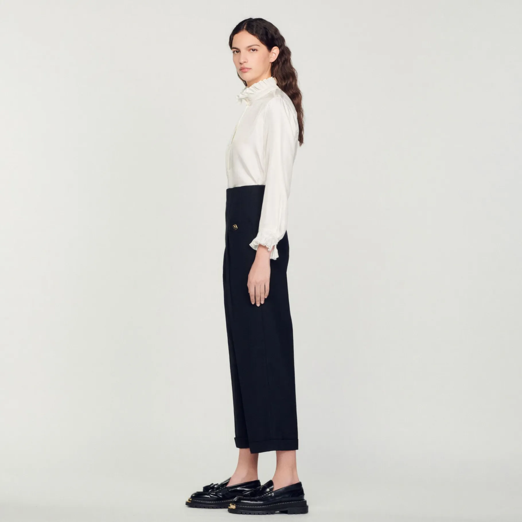 Sandro Paris Se Adequa-Calças De Cintura Alta