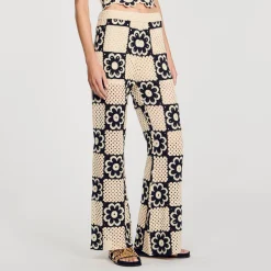 Sandro Paris Calça-Calças De Malha De Croche