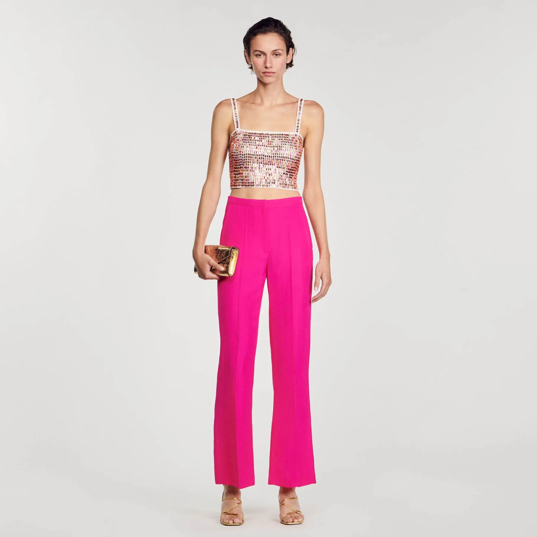 Sandro Paris Se Adequa-Calças Folgadas