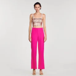 Sandro Paris Se Adequa-Calças Folgadas