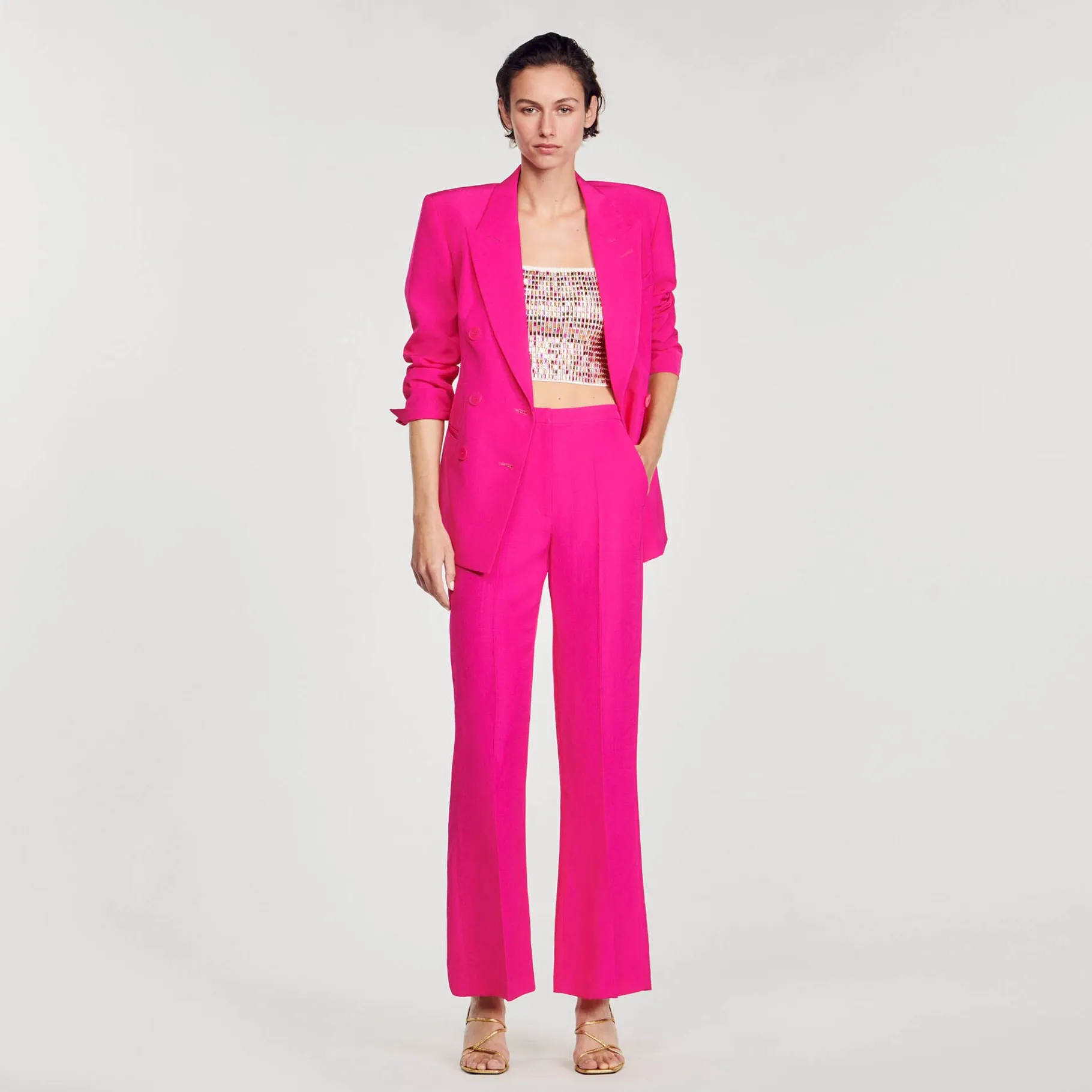 Sandro Paris Se Adequa-Calças Folgadas