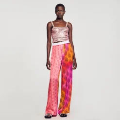 Sandro Paris Calça-Calças Largas Estampadas