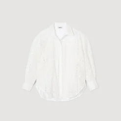 Sandro Paris Tops E Camisas-Camisa Com Bordado Ingles