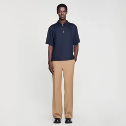 Sandro Paris Camisas-Camisa Com Ziper No Pescoco