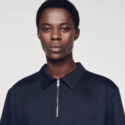 Sandro Paris Camisas-Camisa Com Ziper No Pescoco