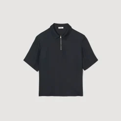 Sandro Paris Camisas-Camisa Com Ziper No Pescoco