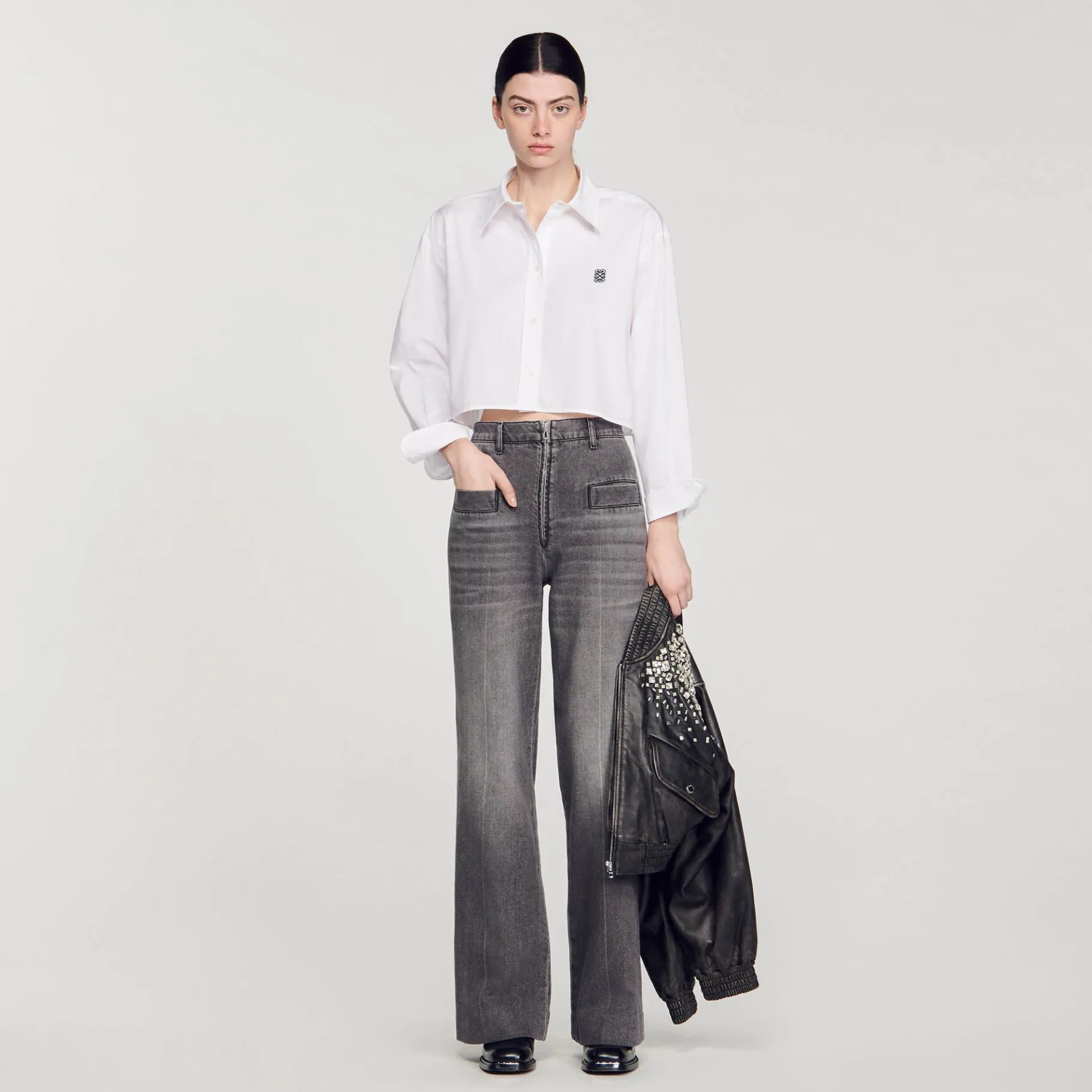 Sandro Paris Tops E Camisas-Camisa Curta De Popelina