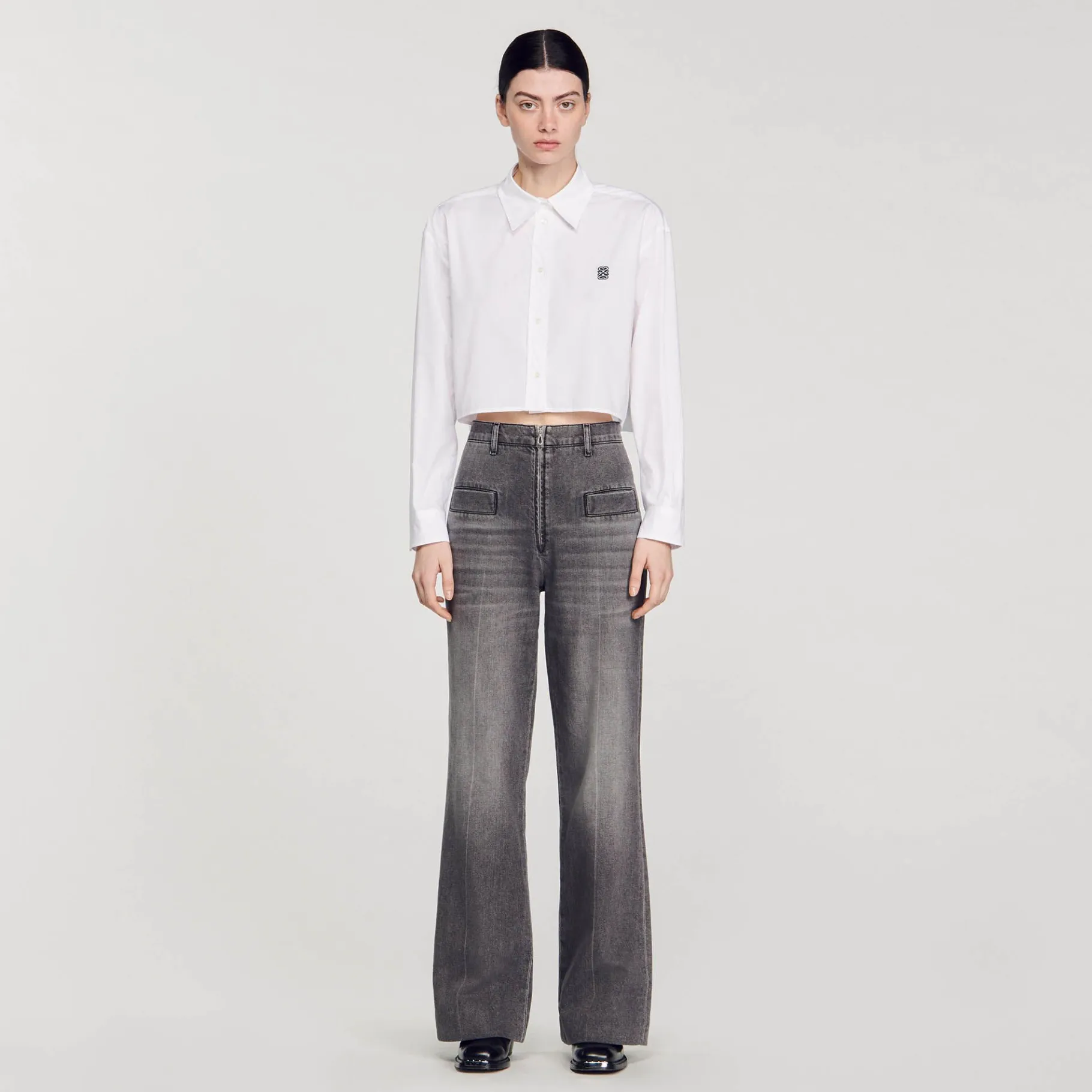 Sandro Paris Tops E Camisas-Camisa Curta De Popelina