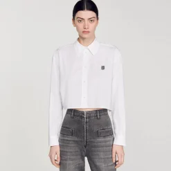 Sandro Paris Tops E Camisas-Camisa Curta De Popelina
