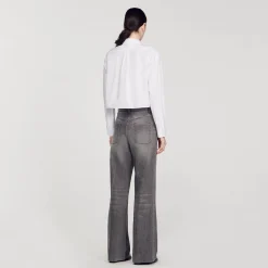 Sandro Paris Tops E Camisas-Camisa Curta De Popelina