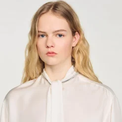 Sandro Paris Tops E Camisas-Camisa Curta De Seda