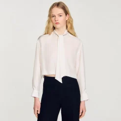 Sandro Paris Tops E Camisas-Camisa Curta De Seda