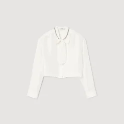 Sandro Paris Tops E Camisas-Camisa Curta De Seda