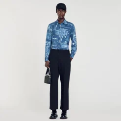 Sandro Paris Camisas-Camisa De Algodao Com Estampa De Retalhos