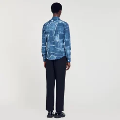 Sandro Paris Camisas-Camisa De Algodao Com Estampa De Retalhos