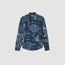 Sandro Paris Camisas-Camisa De Algodao Com Estampa De Retalhos