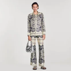 Sandro Paris Conjuntos-Camisa De Seda Estampada