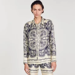 Sandro Paris Conjuntos-Camisa De Seda Estampada