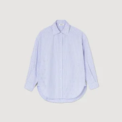 Sandro Paris Tops E Camisas-Camisa Decorada Com Coracoes De Strass