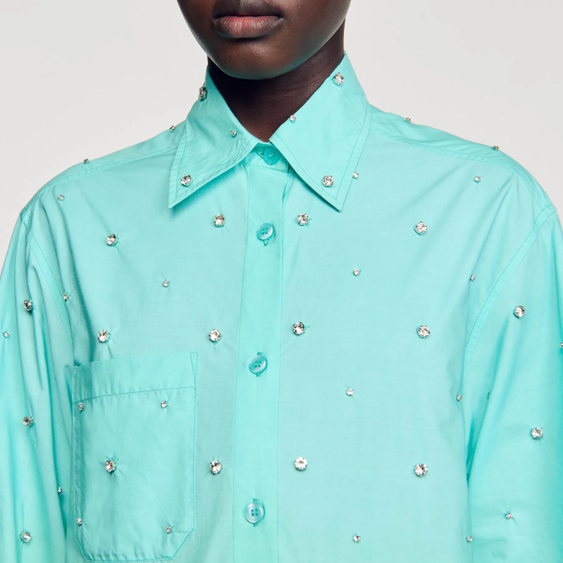 Sandro Paris Conjuntos-Camisa Dip Dye Com Strass