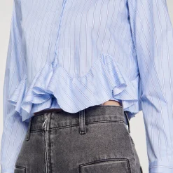 Sandro Paris Tops E Camisas-Camisa Listrada De Popeline