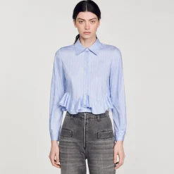 Sandro Paris Tops E Camisas-Camisa Listrada De Popeline