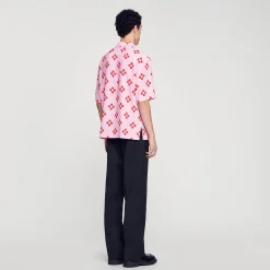 Sandro Paris Camisas-Camisa Manga Curta Flor Cruzada