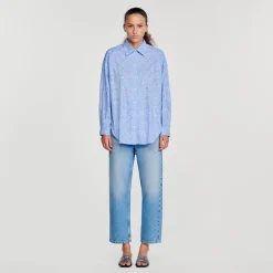 Sandro Paris Tops E Camisas-Camisa Oversized Com Strass