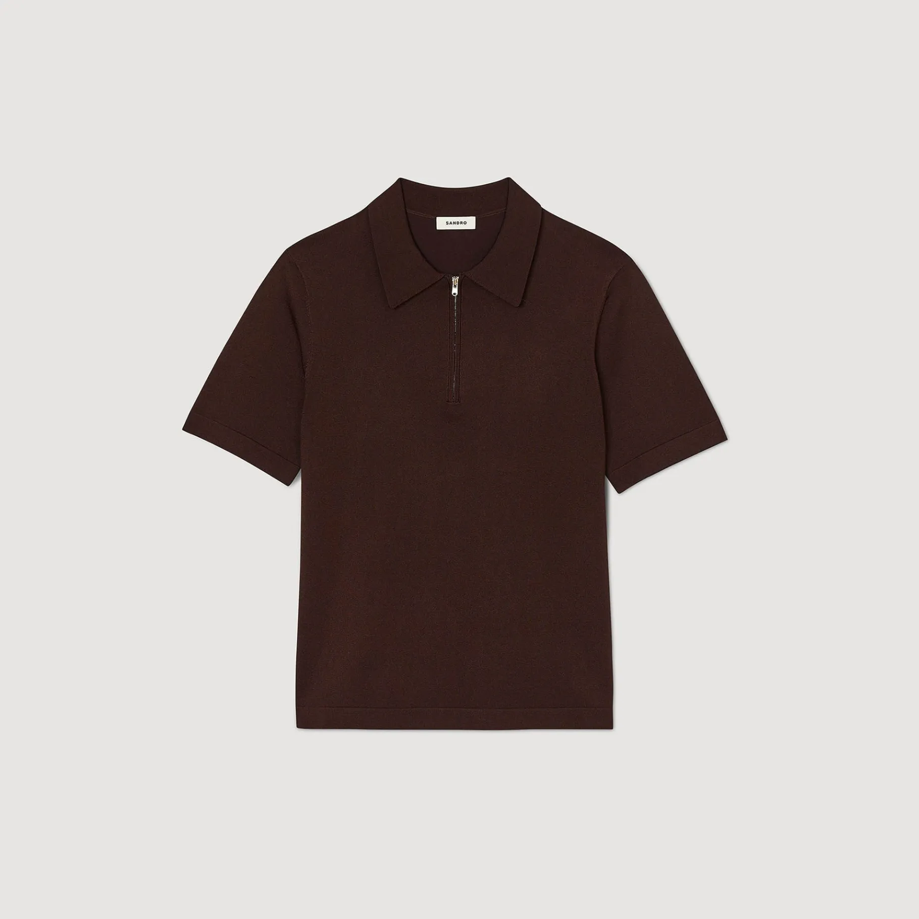 Sandro Paris Camisetas E Pólos-Camisa Polo De Malha Com Gola Com Ziper